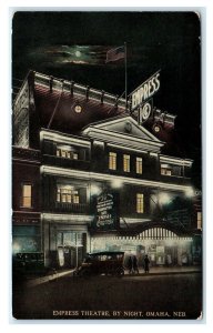 OMAHA, Nebraska NE ~ Night View EMPRESS THEATRE 1913  Postcard