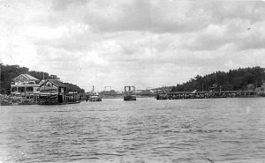 Southport ME  Docks And Bridge, Real Photo Postcard