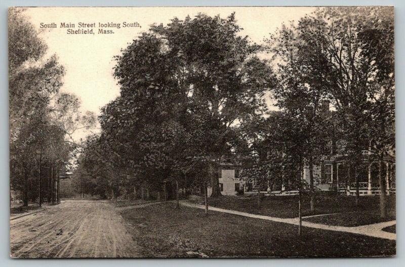 Sheffield Massachusetts~South Main Street Homes~Dirt Road Looking South~c1910 PC