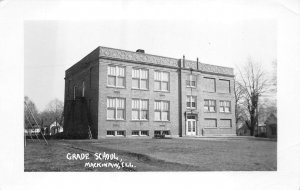 RPPC GRADE SCHOOL MACKINAW ILLINOIS REAL PHOTO POSTCARD (1940s)