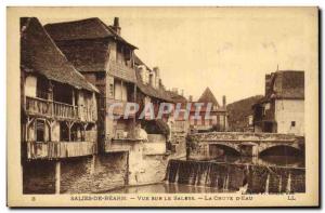 Old Postcard Salies-de-Bearn View On The Saleys The waterfall