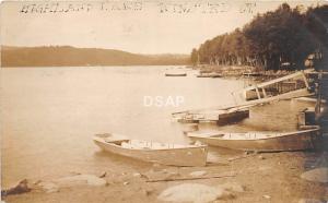 C5/ Winsted Connecticut Real Photo RPPC Postcard 1915 Highland Lake Boats Dock