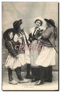 Old Postcard Folklore Dance in Brittany ball four