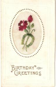 \Flowers\ Antique silk embroydered postcard