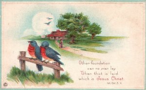 Vintage Postcard 1910's Other Foundation Can No Man Lay Than That Is Laid