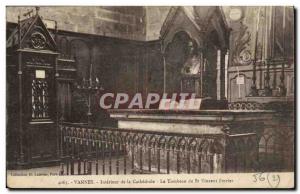 Old Postcard Death Vannes Inside the cathedral tomb of St. Vincent Ferrer