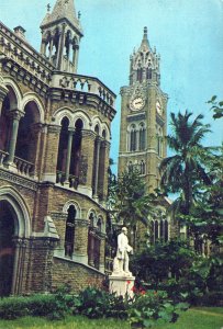 VINTAGE CONTINENTAL SIZE POSTCARD RAJEBAL TOWER BOMBAY (MUMBAI) INDIA