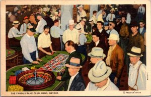 Linen Postcard The Famous Bank Club in Reno, Nevada