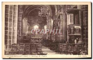 Old Postcard Chateumeillant Interier of church