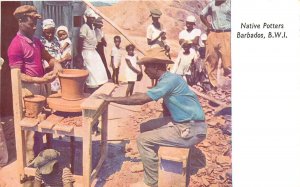 Vintage Postcard; Native Potters, Men at Work, Barbados, B.W.I. Unposted