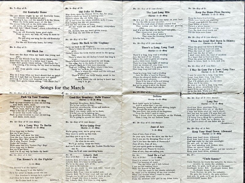 WWI Army Postcards YMCA Song Sheet Lot Camp Custer Battle Creek MI Michigan