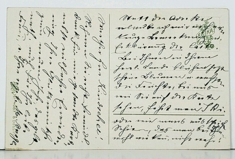 Sport Skiing A/S L Schropler Best Wishes for The New Year c1910 Postcard A3