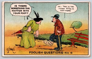 Rube Goldberg Comic~Foolish Questions 9~Something Wrong w/Foot?~No-Latest Style