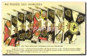 Old Postcard Musee Des Invalides In Paris the first nine flags captured Germa...