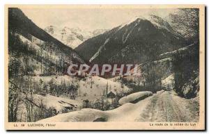 Old Postcard Luchon winter The road to the valley of the Lys