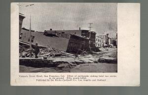 1906 RPPC San Francisco California Postcard Mint Valencia Street hotel Damaged