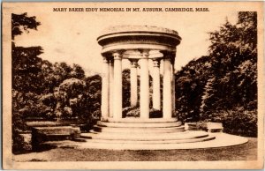 Mary Baker Eddy Memorial in Mt. Auburn Cambridge MA Vintage Postcard X19