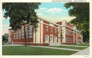 1920s Postcard; Lock Haven High School, Lock Haven PA Clinton County Unposted