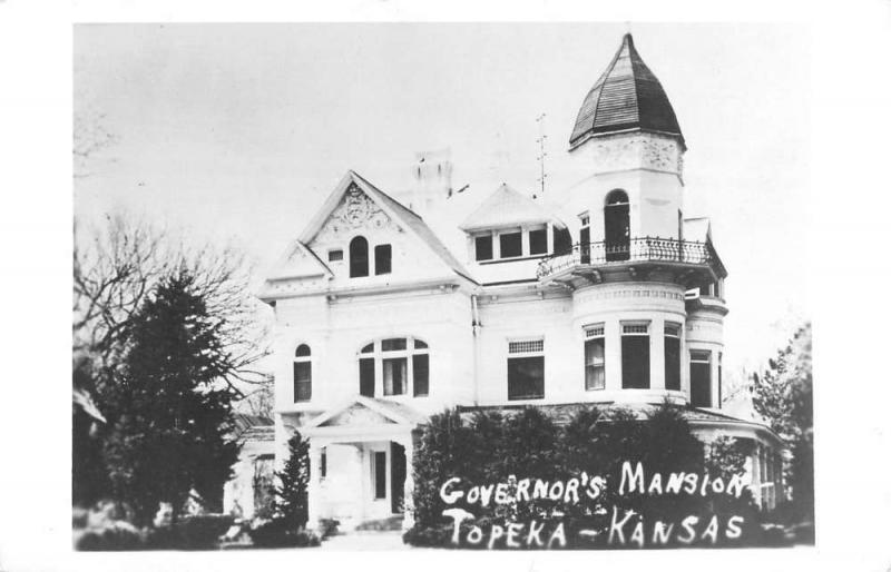 Topeka Kansas Governors Mansion Real Photo Antique Postcard K95880