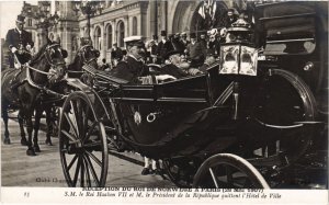 PC RECEPTION DU ROI DE NORWEGE A PARIS 1907 NORWEGIAN ROYALTY (a32395)