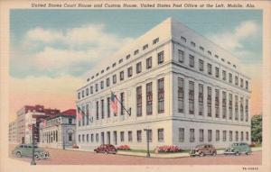 Alabama  Mobile Court House & Custom House With Post Office At Left Curteich