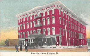 Freeport Illinois Brewster House Vintage Postcard AA65124