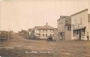 Shirley ME Main Street Post Office Storefronts Old Car Real Photo Postcard