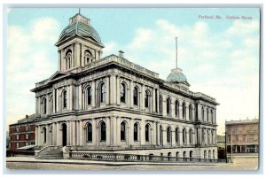 c1910 Custom House Exterior Building Portland Maine ME Vintage Antique Postcard