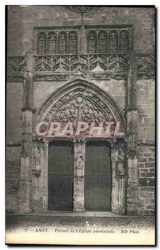 Old Postcard Anet the parish church Portal