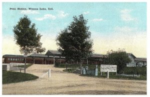 Vintage Penn Station Winona Lake, Indiana Depot Postcard