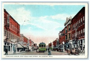 Choctaw Avenue East From First Street Trolley McAlester Oklahoma RPO Postcard