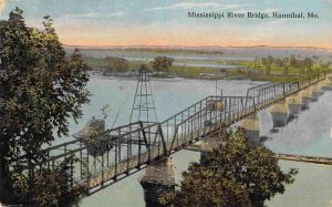 Mississippi River Bridge Hannibal Missouri 1913 postcard