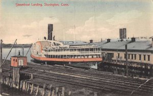 Stonington Connecticut Steamboat Landing Vintage Postcard AA24107