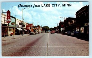 LAKE CITY, Minnesota MN~ Highway 61 GREAT RIVER ROAD Street Scene 1960s Postcard