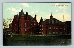 Hartford CT-Connecticut, Y.M.C.A. Building, Turret, Grounds, Vintage Postcard