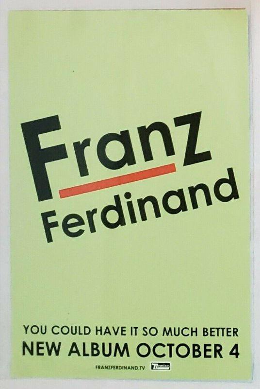 Vintage Advertising Card: Franz Ferdinand- Tour dates + LP October 4.