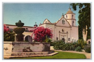 San Luis Rey Mission San Diego CA UNP Unused Union Pacific Linen Postcard O14