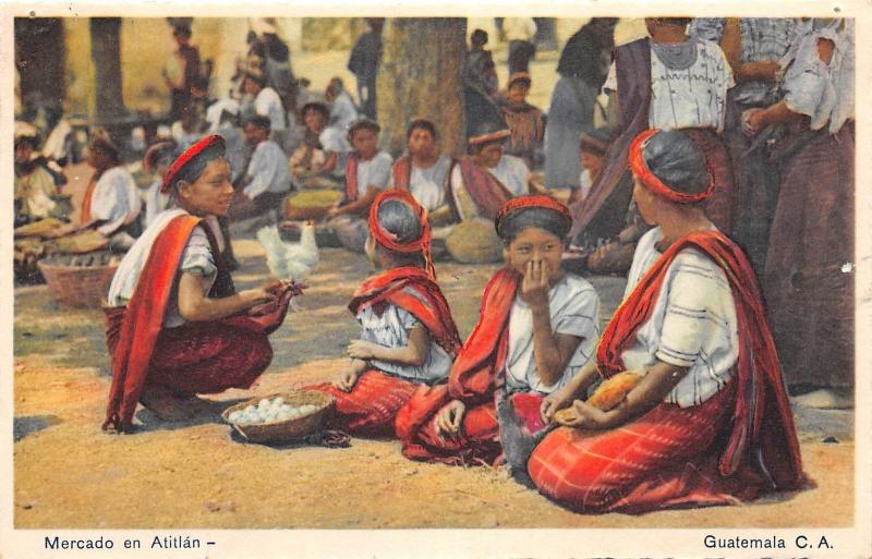 E39/ Guatemala Postcard c1920s Mercado en Atitlan Children 7