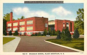 Linen Postcard; Grammar School, Black Mountain NC Buncombe County unposted