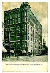 AR - Little Rock. Masonic Temple, Street Scene