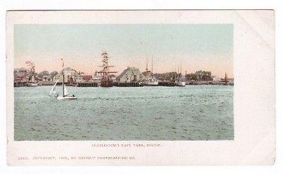 Charlestown US Navy Ships Yard Boston Massachusetts 1907c postcard