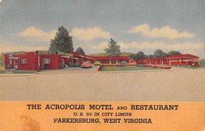 Parkersburg West Virginia The Acropolis Motel and Restaurant Postcard AA37671