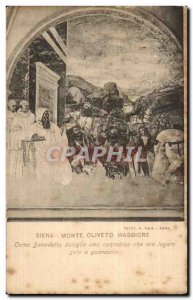 Italy Italia Old Postcard Siena Monte Oliveto Maggiore Come Benedetto sciogli...