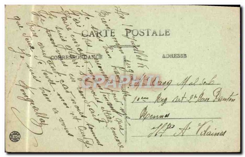 Old Postcard The public garden Chambery