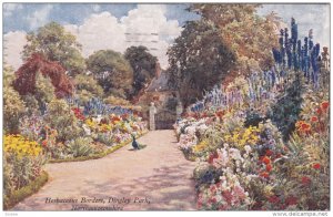 NORTHAMPTONSHIRE, England, PU-1938; Hervaceous Borders, Dingley Park, Peacock