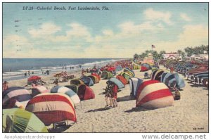 Florida Fort Lauderdale Colorful Beach 1961