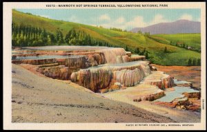 32120) Wyoming Mammoth Hot Springs Terraces Yellowstone National Park - LINEN