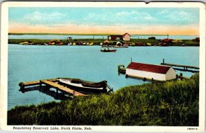 Postcard BOAT SCENE North Platte Nebraska NE AL1246