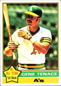 1976 Topps Baseball Card Gene Tenace Oakland Athletics sk13386