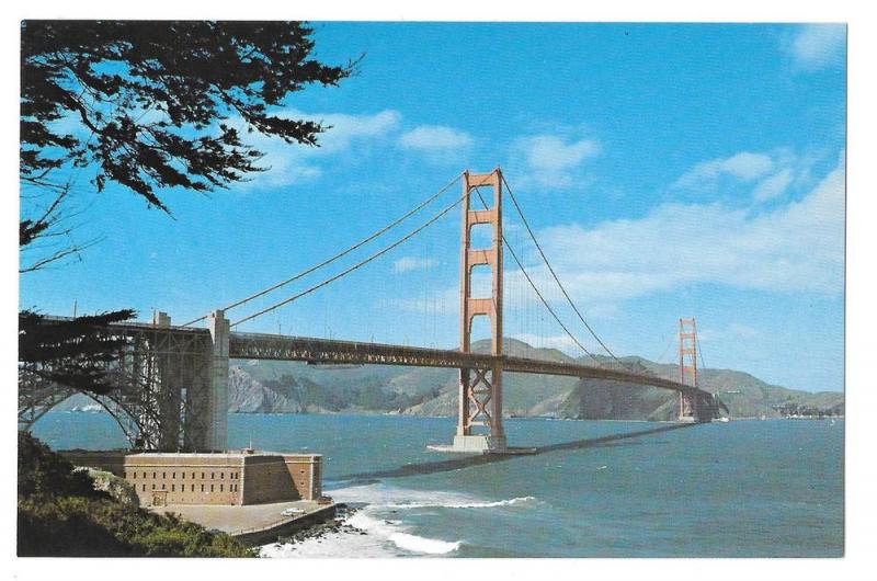 CA San Francisco Golden Gate Bridge Vintage Postcard 